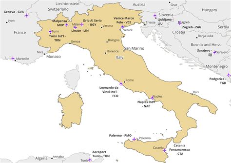 main airports in italy internationally.